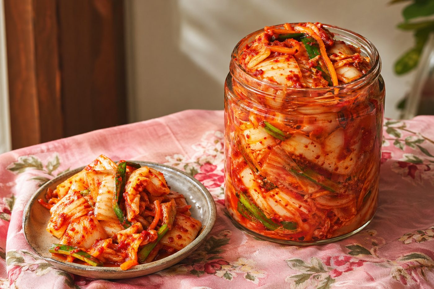 Homemade napa cabbage kimchi